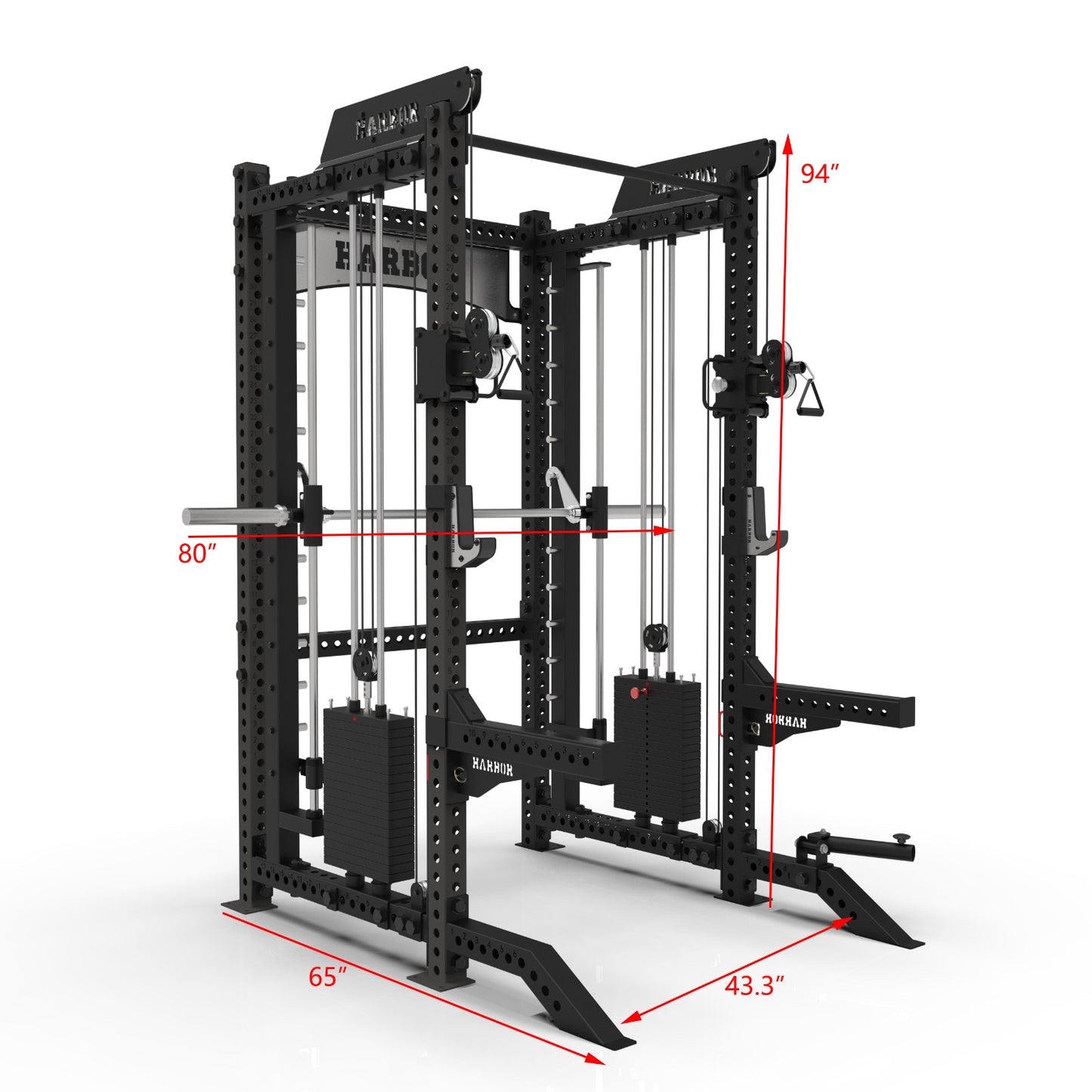 The Harbor HH80 Elite Half Rack & Smith Machine Trainer