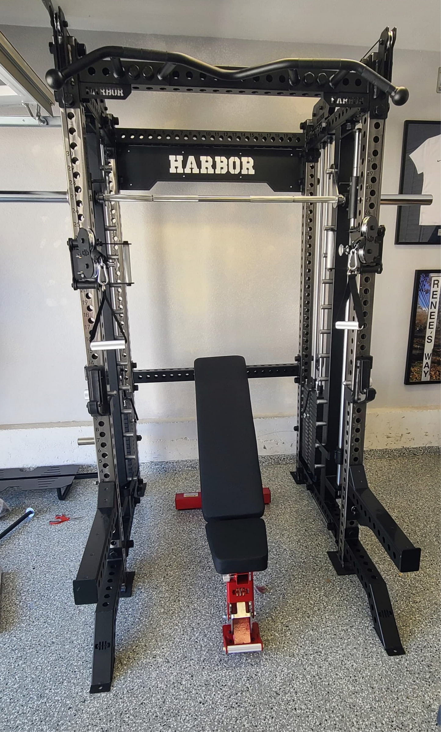 The HH80 V2 Elite Half Rack & Smith Machine Trainer with Dual 200lb Weight Stacks