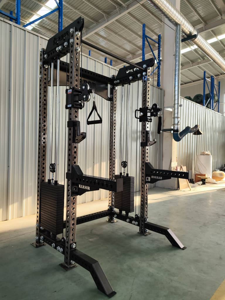 Harbor HH81 Elite Half Rack Trainer with Dual 200lb Weight Stacks