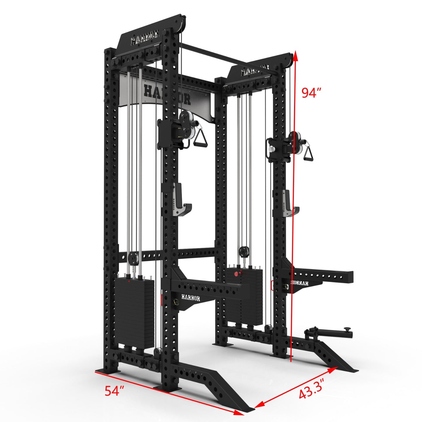 Harbor HH81 Elite Half Rack Trainer with Dual 200lb Weight Stacks