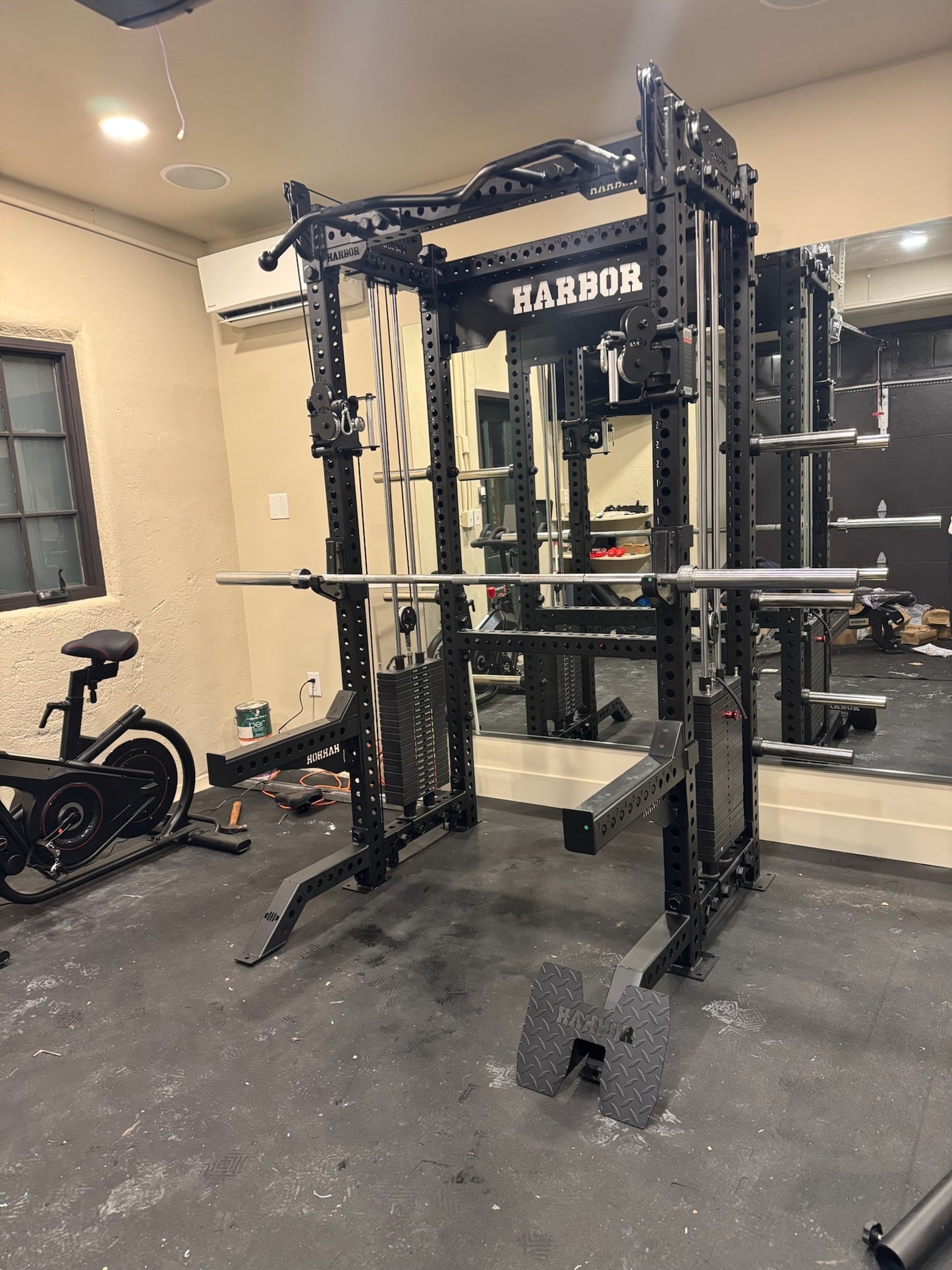The Harbor HH81 Elite Half Rack Trainer with Dual 200lb Weight Stacks