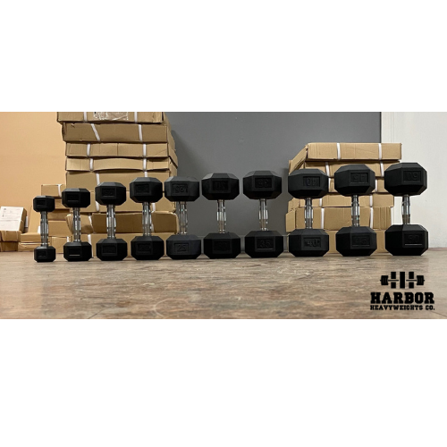 Rubber Hex Dumbbells 5-50lbs Full set; 55-75lb