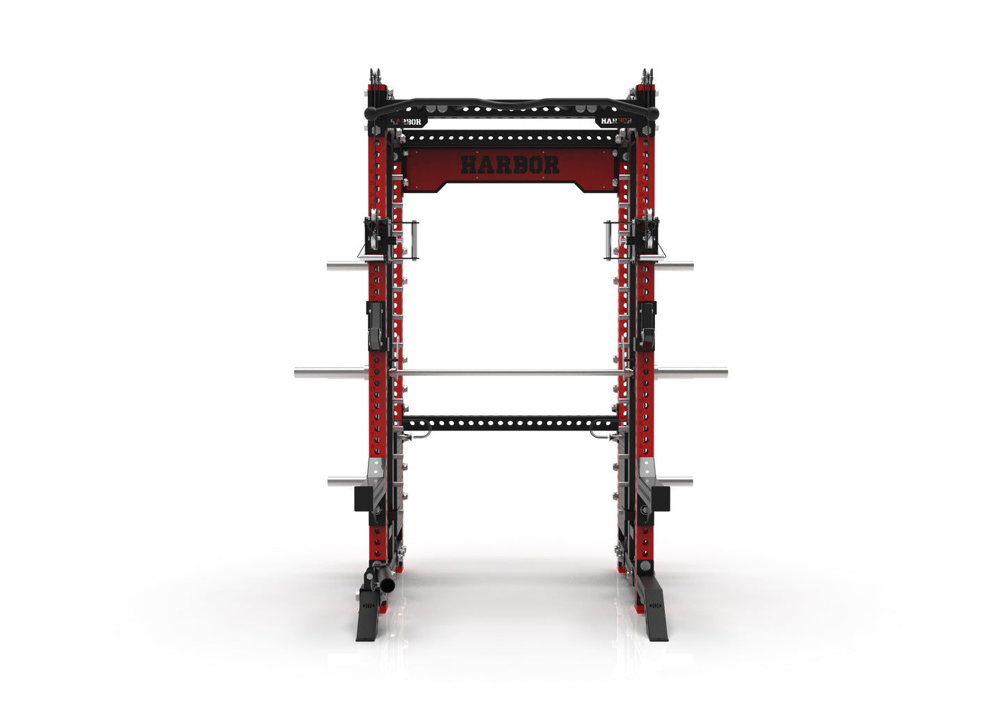 The Harbor HH80 V2 Elite Half Rack & Smith Machine Trainer with Dual 200lb Weight Stacks