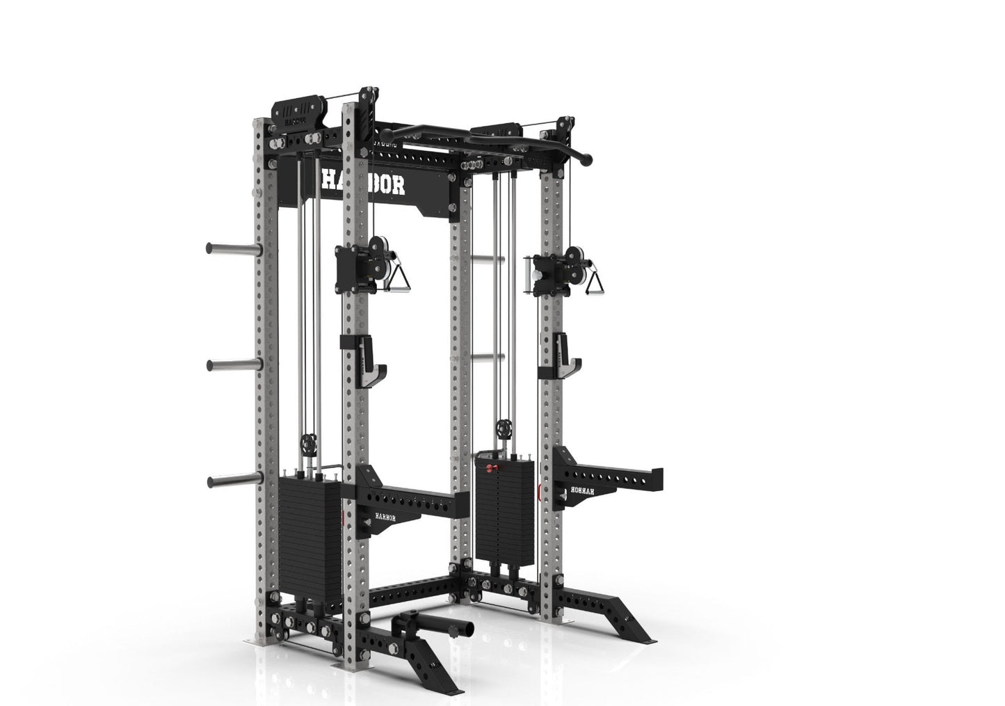 The Harbor HH81 Elite Half Rack Trainer with Dual 200lb Weight Stacks