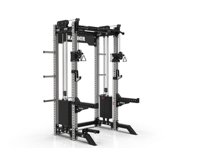 The Harbor HH81 Elite Half Rack Trainer with Dual 200lb Weight Stacks
