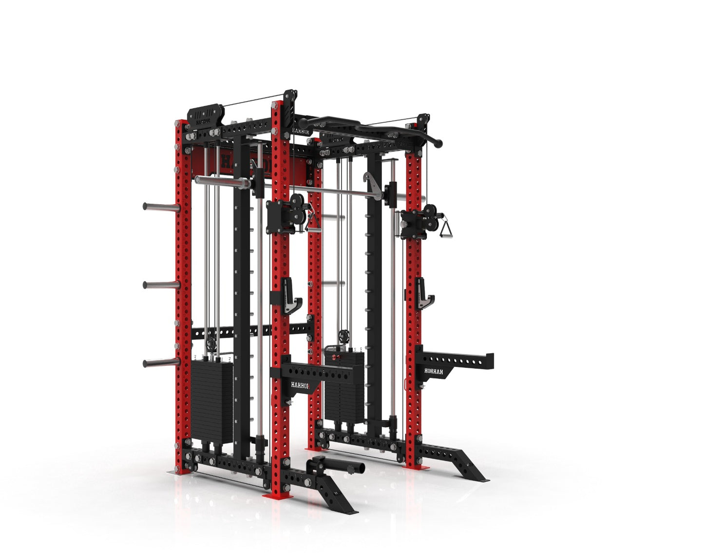 The HH80 V2 Elite Half Rack & Smith Machine Trainer with Dual 200lb Weight Stacks