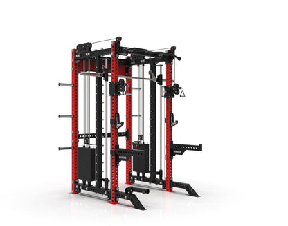 The HH80 V2 Elite Half Rack & Smith Machine Trainer with Dual 200lb Weight Stacks
