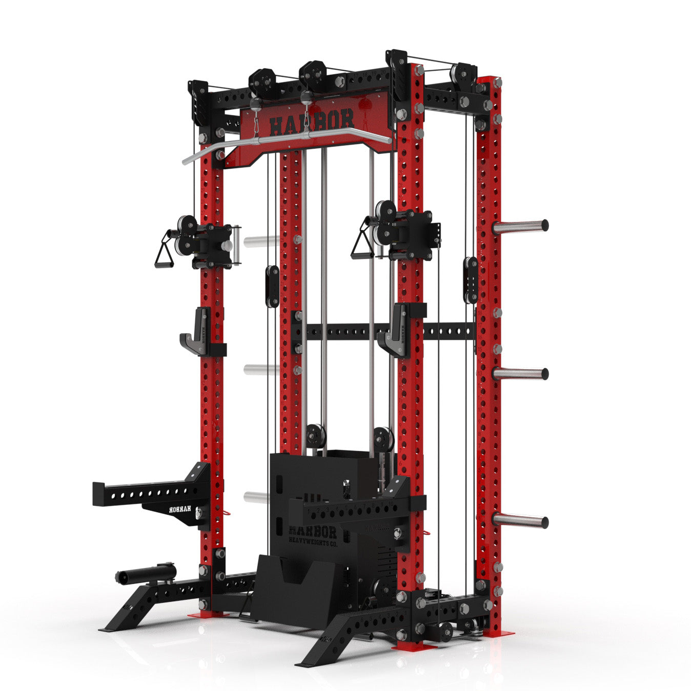 The Harbor HH81 V2 Elite Half Rack Trainer with dual 200lb weight stacks