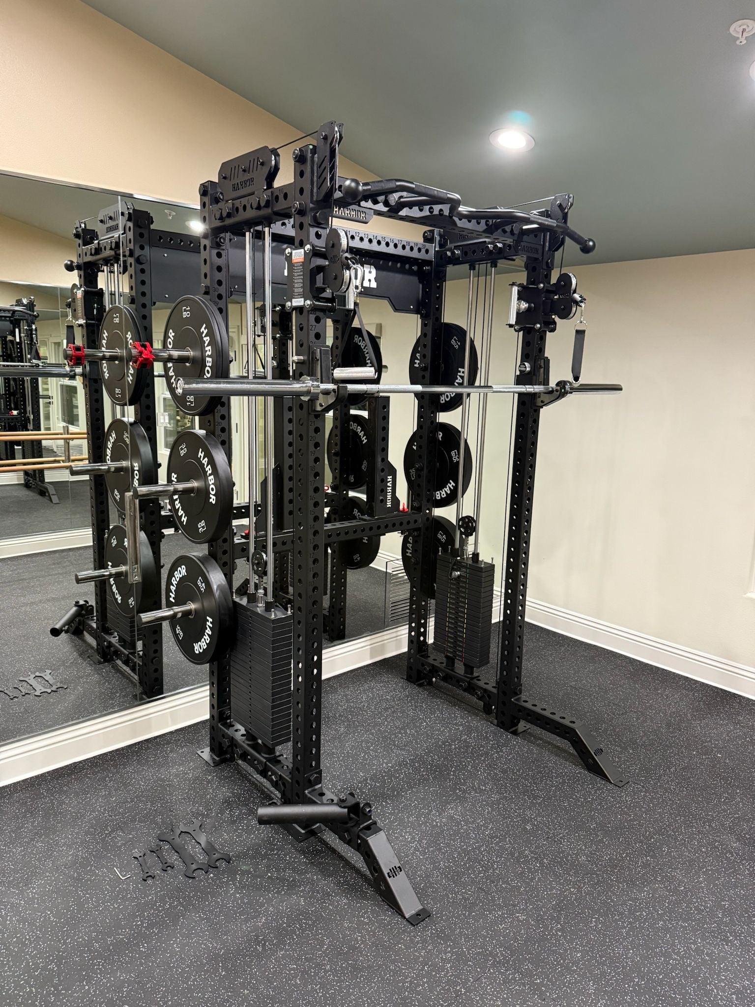 The Harbor HH81 Elite Half Rack Trainer with Dual 200lb Weight