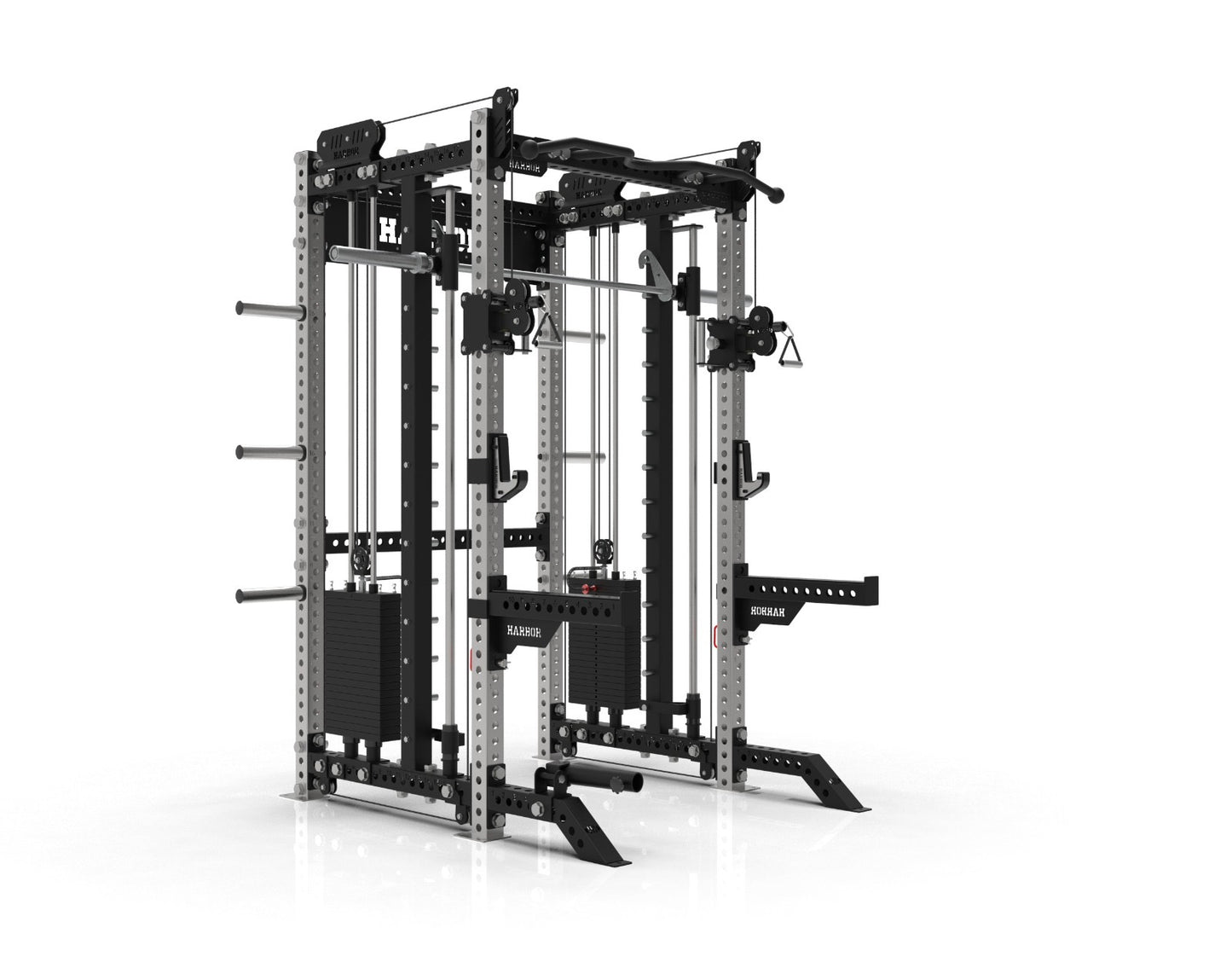 The HH80 V2 Elite Half Rack & Smith Machine Trainer with Dual 200lb Weight Stacks