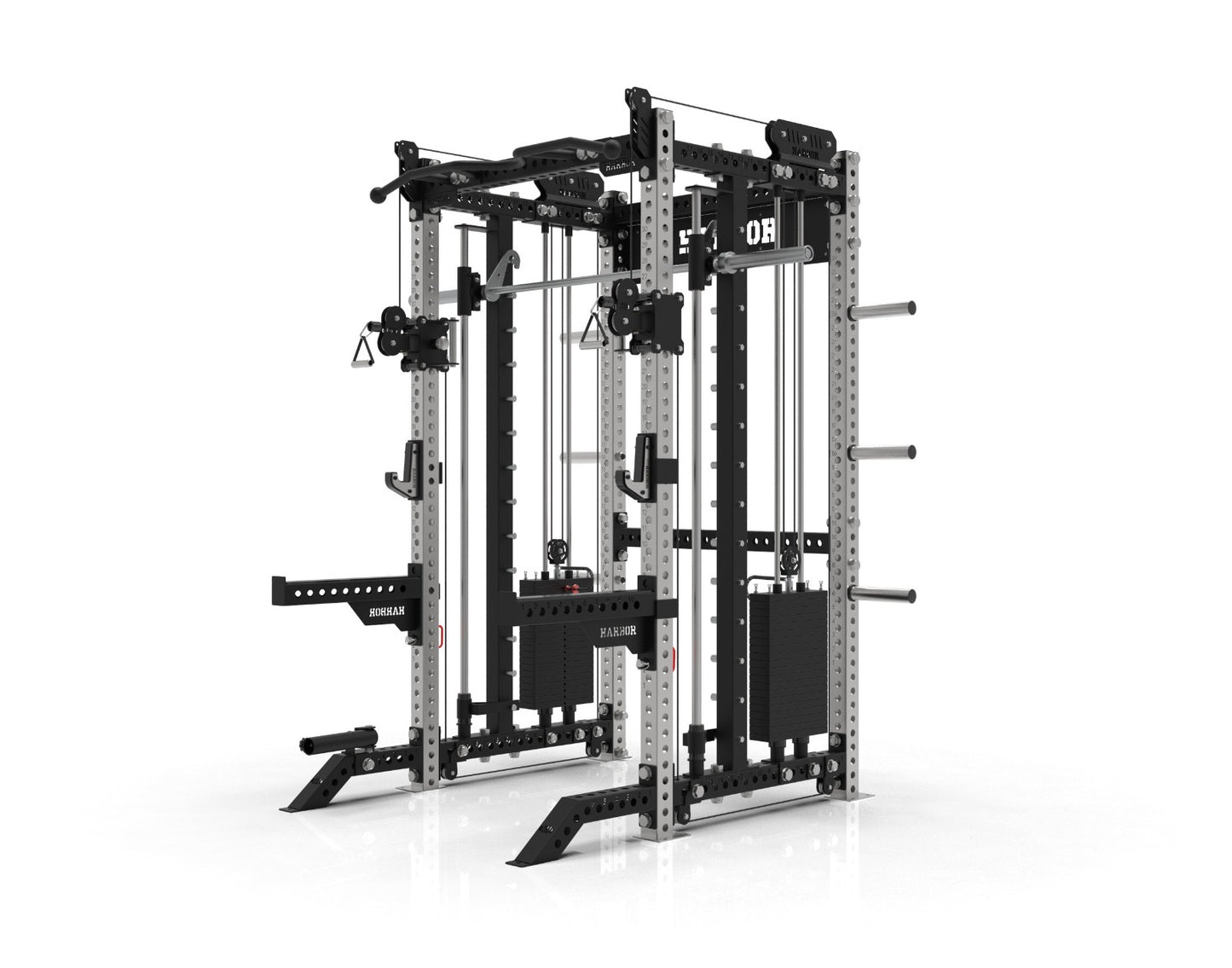 The HH80 V2 Elite Half Rack & Smith Machine Trainer with Dual 200lb Weight Stacks