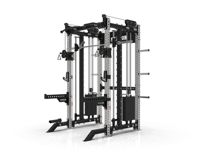 The HH80 V2 Elite Half Rack & Smith Machine Trainer with Dual 200lb Weight Stacks