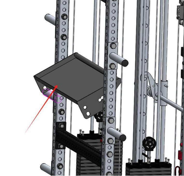 Rack attached Dumbbell Storage