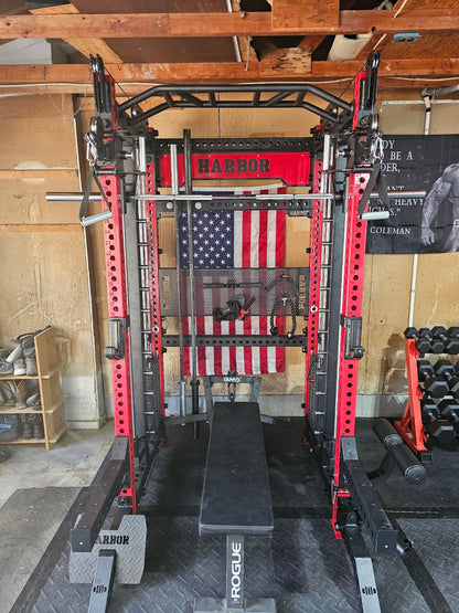 The HH80 V2 Elite Half Rack & Smith Machine Trainer with Dual 200lb Weight Stacks