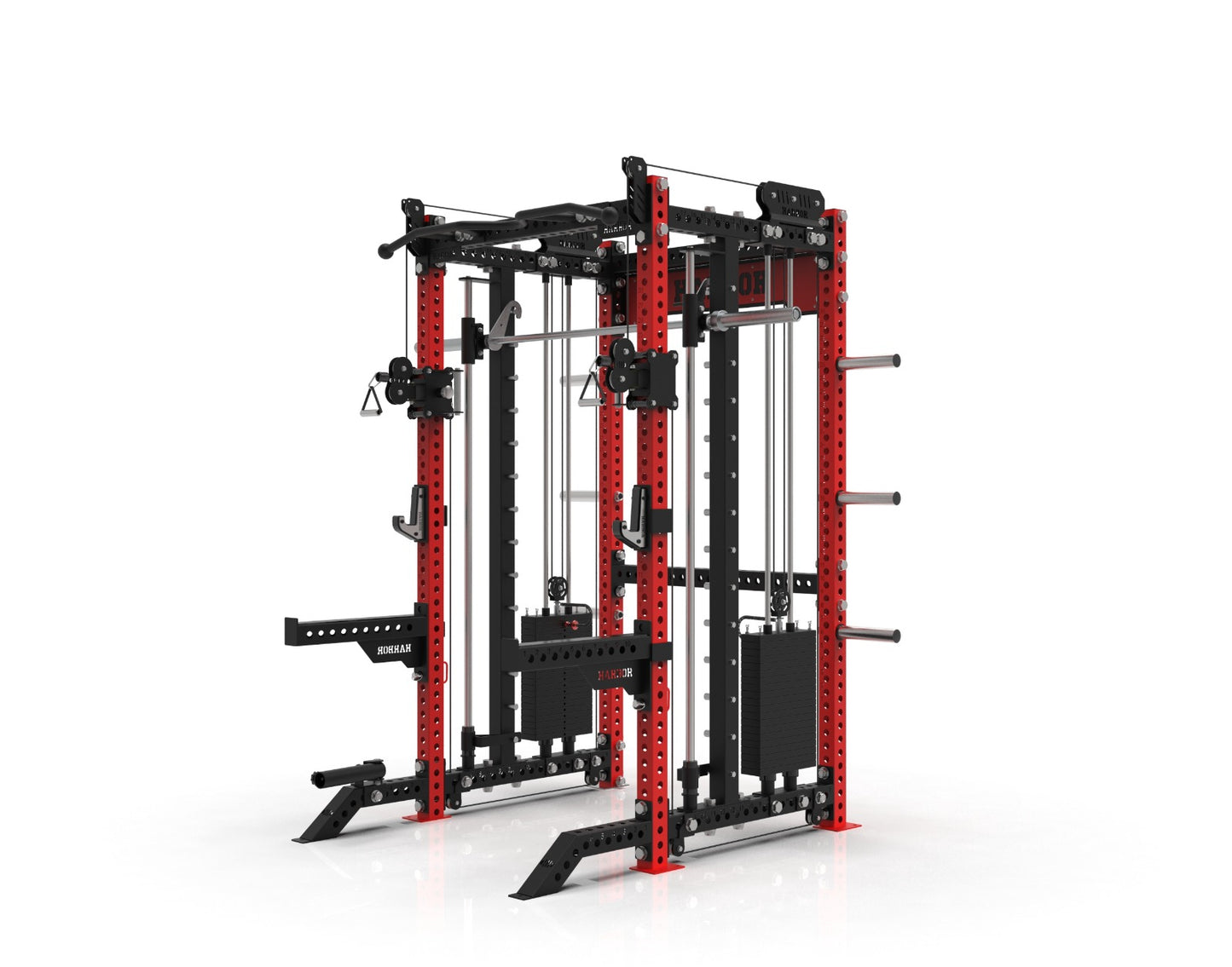 The HH80 V2 Elite Half Rack & Smith Machine Trainer with Dual 200lb Weight Stacks