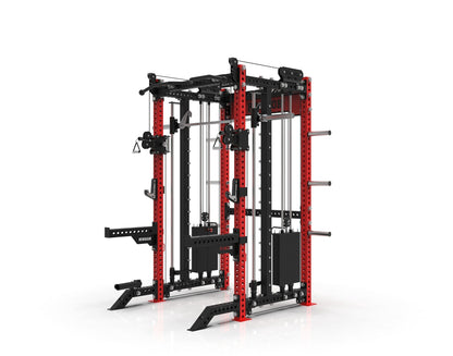 The HH80 V2 Elite Half Rack & Smith Machine Trainer with Dual 200lb Weight Stacks