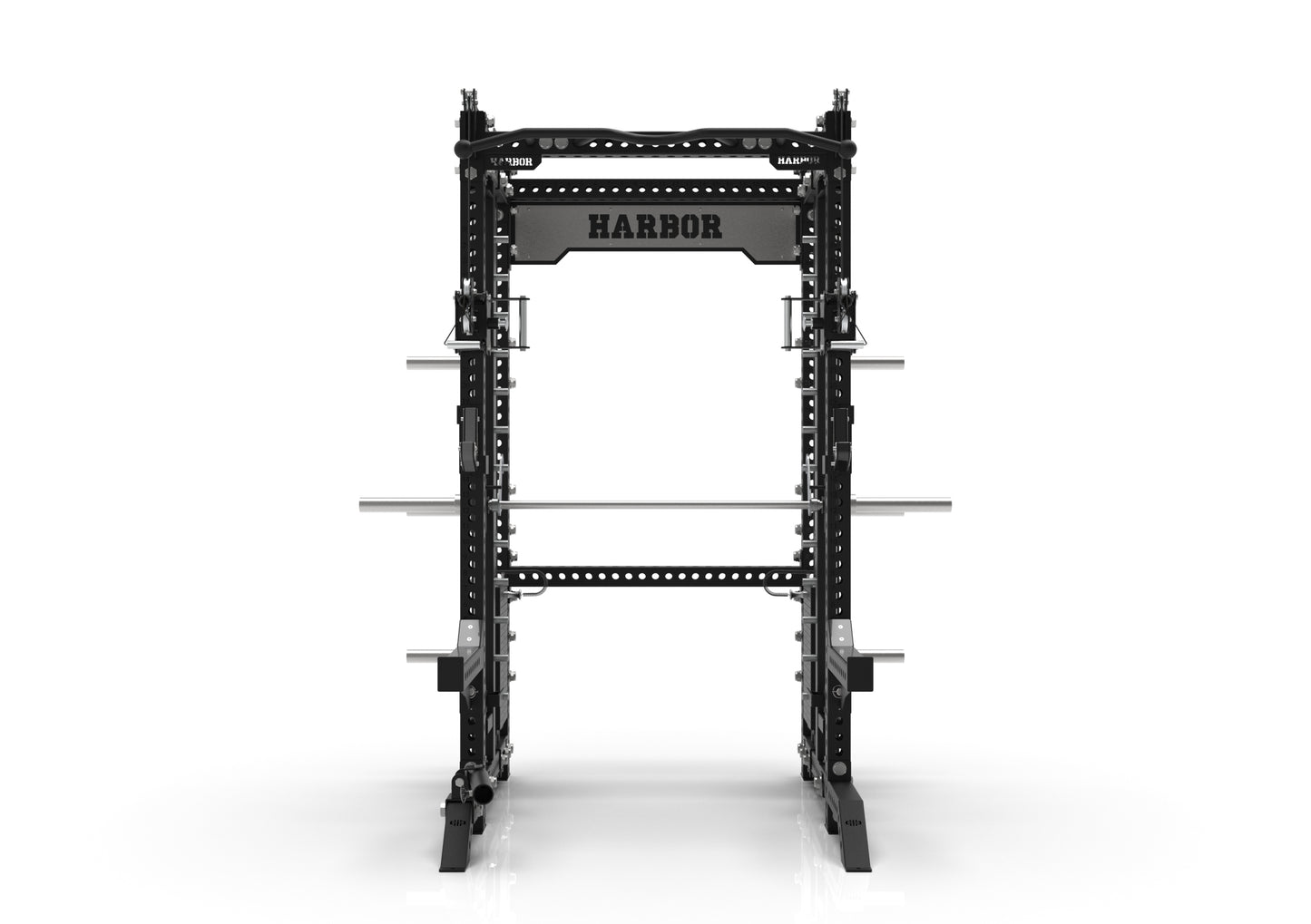 The Harbor HH80 V2 Elite Half Rack & Smith Machine Trainer with Dual 200lb Weight Stacks