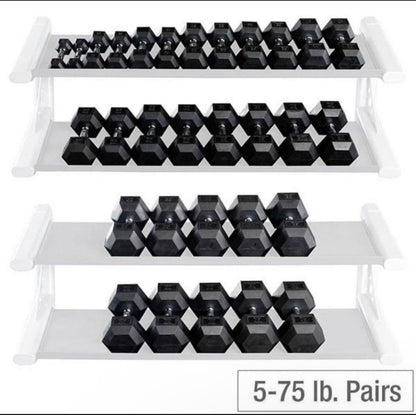 Rubber Hex Dumbbells [ 5-50lbs full set or 55-75lb ]