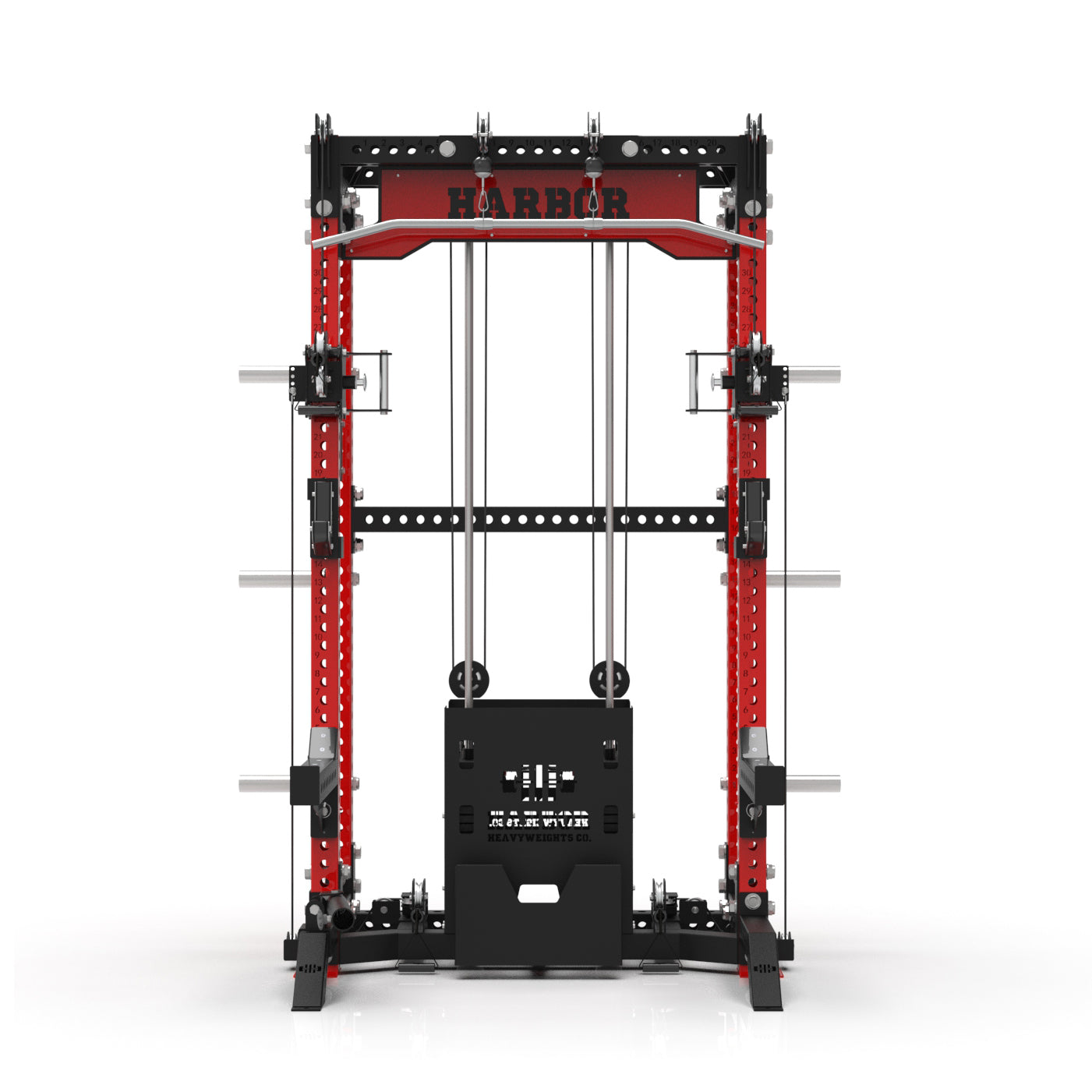 The Harbor HH81 V2 Elite Half Rack Trainer with dual 200lb weight stacks