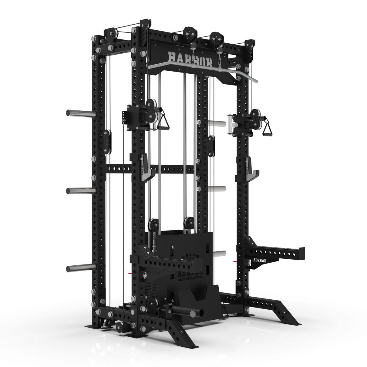 The Harbor HH81 V2 Elite Half Rack Trainer with dual 200lb weight stacks