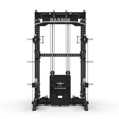 The Harbor HH81 V2 Elite Half Rack Trainer with dual 200lb weight stacks