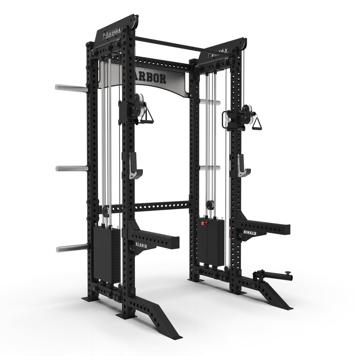 Harbor HH81 Elite Half Rack Trainer with Dual 200lb Weight Stacks