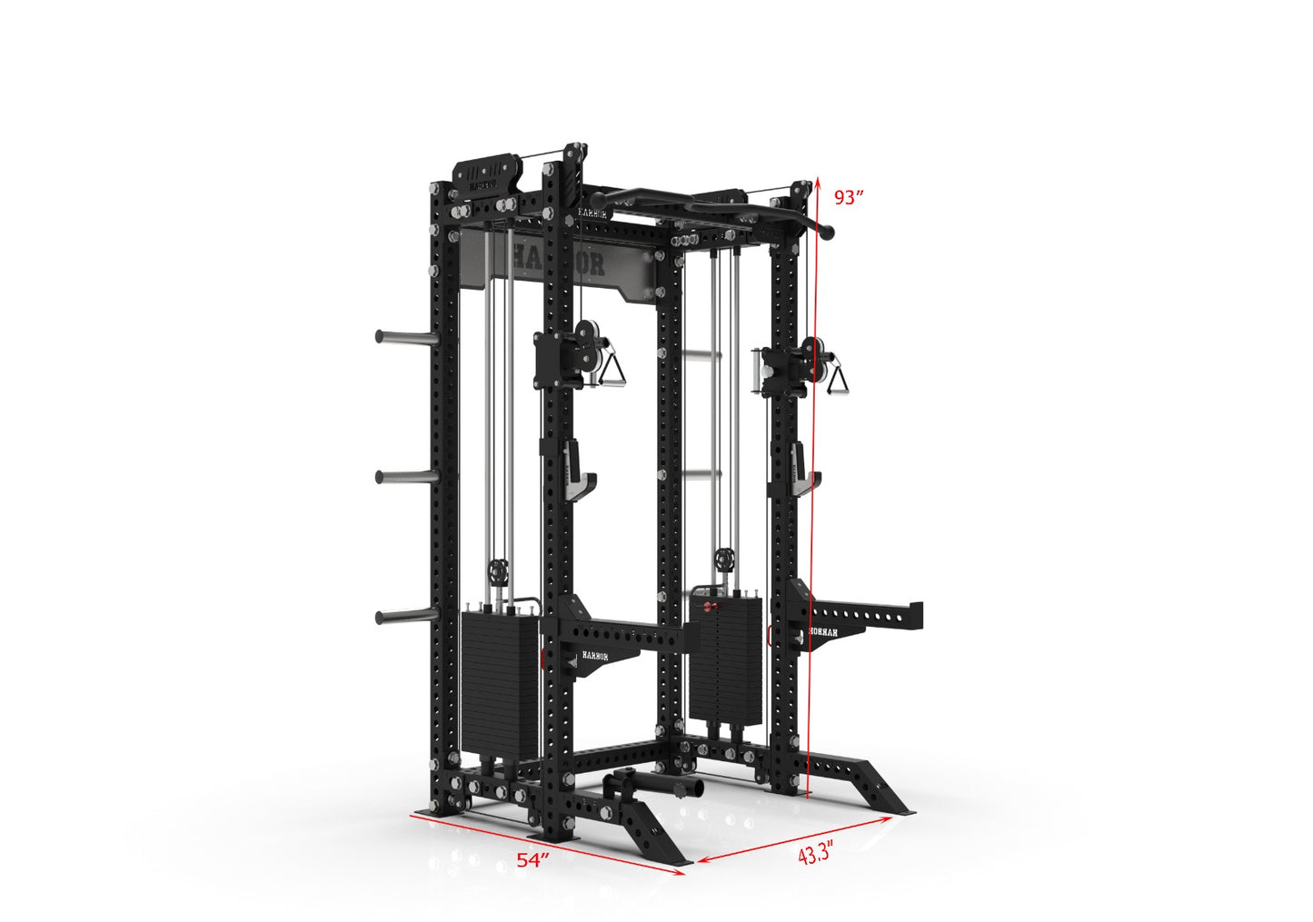 The Harbor HH81 Elite Half Rack Trainer with Dual 200lb Weight Stacks